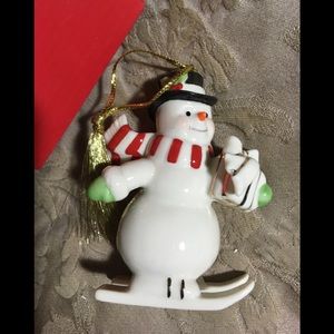 LENOX AMERICAN BY DESIGN CHRISTMAS TREE ORNAMENT SNOWMAN PERFECT CONDITION